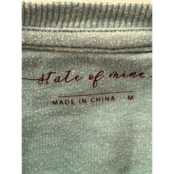 **STATE OF MIND** MAMA BEAR TEAL SWEATSHIRT V NECK WOMEN'S MEDIUM - Picture 5 of 5